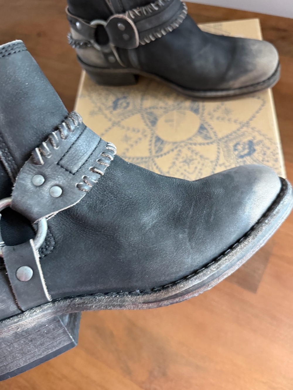 Free People Stony Desert Distressed Leather Ankle Booties - Picture 6 of 11